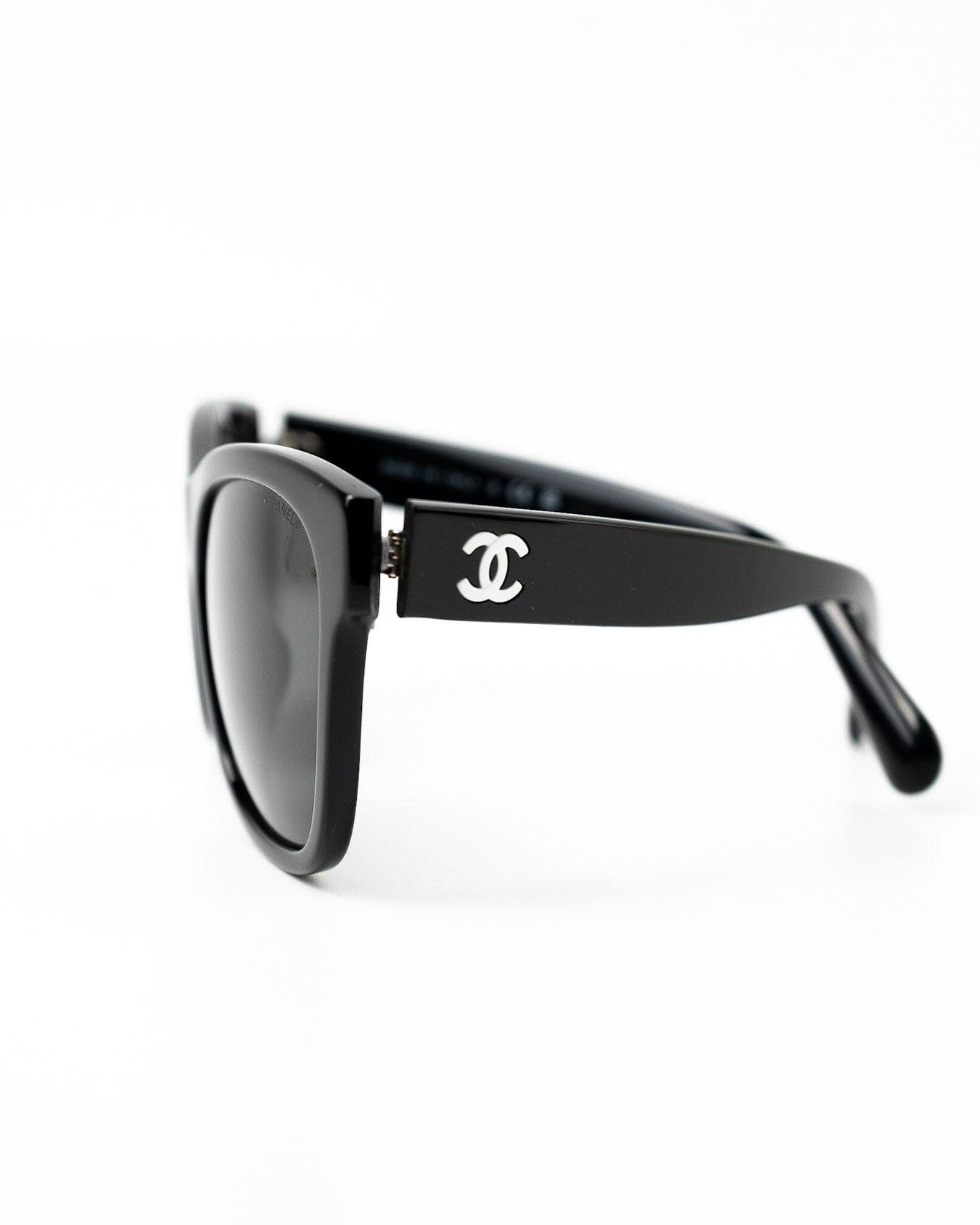 CHANEL Sunglasses Black CC Sunglasses 5380-A -Knockoff
