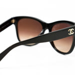 CHANEL Sunglasses Black Dark Brown CC Sunglasses 5380-A -Knockoff
