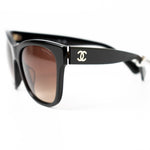 CHANEL Sunglasses Black Dark Brown CC Sunglasses 5380-A -Knockoff
