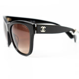 CHANEL Sunglasses Black Dark Brown CC Sunglasses 5380-A -Knockoff
