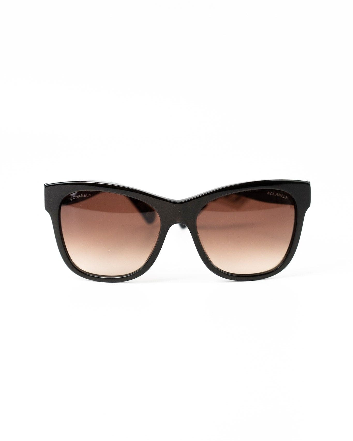 CHANEL Sunglasses Black Dark Brown CC Sunglasses 5380-A -Knockoff
