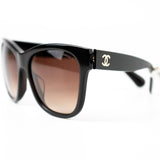 CHANEL Sunglasses Black Dark Brown CC Sunglasses 5380-A -Knockoff
