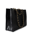 CHANEL Tote 20A Large Black Leather Shopping Tote Antique Gold Hardware -Knockoff
