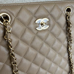 CHANEL Tote 22A Dark Beige Caviar Quilted Shopping tote Large LGHW -Knockoff
