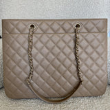 CHANEL Tote 22A Dark Beige Caviar Quilted Shopping tote Large LGHW -Knockoff
