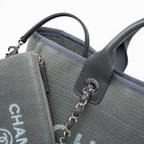 CHANEL Tote 22A Grey Deauville Shopping Tote Small Silver Hardware -Knockoff
