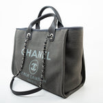 CHANEL Tote 22A Grey Deauville Shopping Tote Small Silver Hardware -Knockoff
