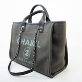 CHANEL Tote 22A Grey Deauville Shopping Tote Small Silver Hardware -Knockoff
