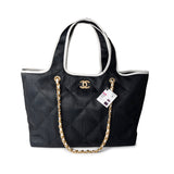 CHANEL Tote 23M Coco Maxi Beach Shopping Tote Black Quilted -Knockoff
