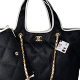 CHANEL Tote 23M Coco Maxi Beach Shopping Tote Black Quilted -Knockoff
