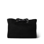 CHANEL Tote Black Black Canvas Pearl Medium Deauville Tote Silver Hardware -Knockoff
