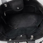 CHANEL Tote Black Black Canvas Pearl Medium Deauville Tote Silver Hardware -Knockoff
