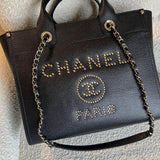 CHANEL Tote Chanel 20P Small/ Medium Deauville Shopping Tote Studded LGHW -Knockoff
