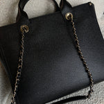 CHANEL Tote Chanel 20P Small/ Medium Deauville Shopping Tote Studded LGHW -Knockoff
