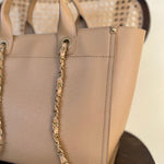 CHANEL Tote CHANEL LIGHT BEIGE MEDIUM DEAUVILLE SHOPPING TOTE STUDDED AGED HARDWARE -Knockoff
