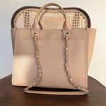 CHANEL Tote CHANEL LIGHT BEIGE MEDIUM DEAUVILLE SHOPPING TOTE STUDDED AGED HARDWARE -Knockoff
