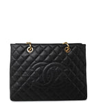 CHANEL Tote Grand Shopping Tote (GST) Black Caviar Quilted Gold Hardware -Knockoff
