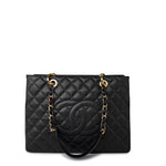 CHANEL Tote Grand Shopping Tote (GST) Black Caviar Quilted Gold Hardware -Knockoff
