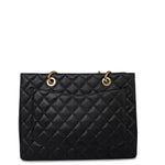 CHANEL Tote Grand Shopping Tote (GST) Black Caviar Quilted Gold Hardware -Knockoff
