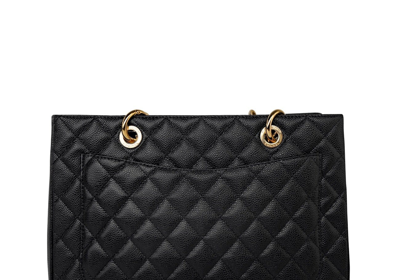 CHANEL Tote Grand Shopping Tote (GST) Black Caviar Quilted Gold Hardware -Knockoff
