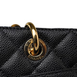 CHANEL Tote Grand Shopping Tote (GST) Black Caviar Quilted Gold Hardware -Knockoff
