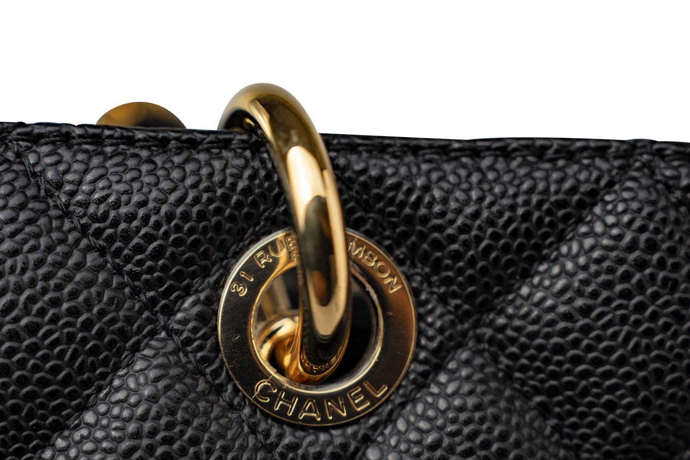 CHANEL Tote Grand Shopping Tote (GST) Black Caviar Quilted Gold Hardware -Knockoff
