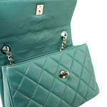 CHANEL Tote Green Trendy CC Green Lambskin Quilted Light Gold Hardware -Knockoff
