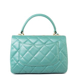 CHANEL Tote Green Trendy CC Green Lambskin Quilted Light Gold Hardware -Knockoff
