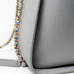 CHANEL Tote Grey Caviar Studded Deauville Tote Light Gold Hardware -Knockoff
