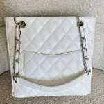 CHANEL Tote White Caviar Quilted Petite Shopping Tote -Knockoff
