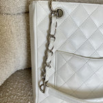 CHANEL Tote White Caviar Quilted Petite Shopping Tote -Knockoff
