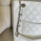 CHANEL Tote White Caviar Quilted Petite Shopping Tote -Knockoff
