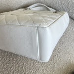 CHANEL Tote White Caviar Quilted Petite Shopping Tote -Knockoff
