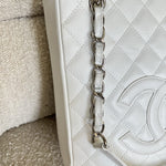 CHANEL Tote White Caviar Quilted Petite Shopping Tote -Knockoff
