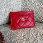 CHANEL Wallet 22S Red Caviar Quilted Card Holder LGHW -Knockoff
