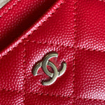 CHANEL Wallet 22S Red Caviar Quilted Card Holder LGHW -Knockoff
