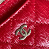 CHANEL Wallet 22S Red Caviar Quilted Card Holder LGHW -Knockoff
