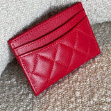 CHANEL Wallet 22S Red Caviar Quilted Card Holder LGHW -Knockoff
