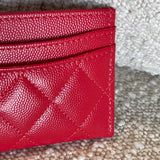 CHANEL Wallet 22S Red Caviar Quilted Card Holder LGHW -Knockoff
