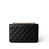 CHANEL Wallet Black Black 22C WOC Trendy CC Rose Gold Hardware -Knockoff
