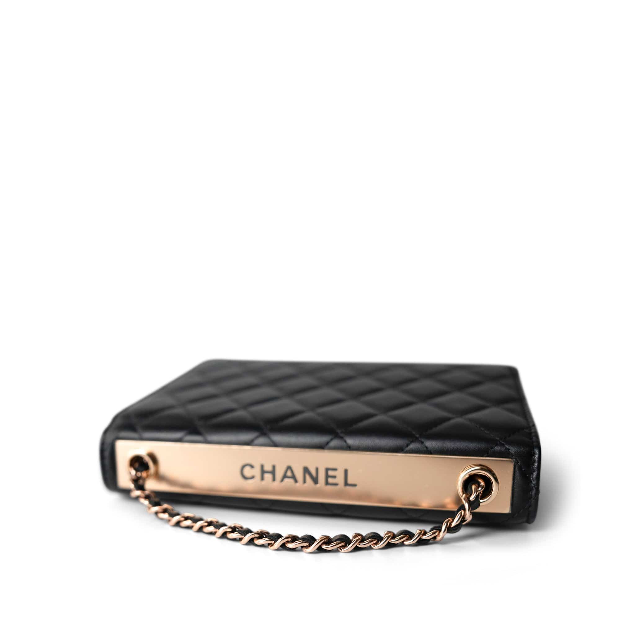 CHANEL Wallet Black Black 22C WOC Trendy CC Rose Gold Hardware -Knockoff
