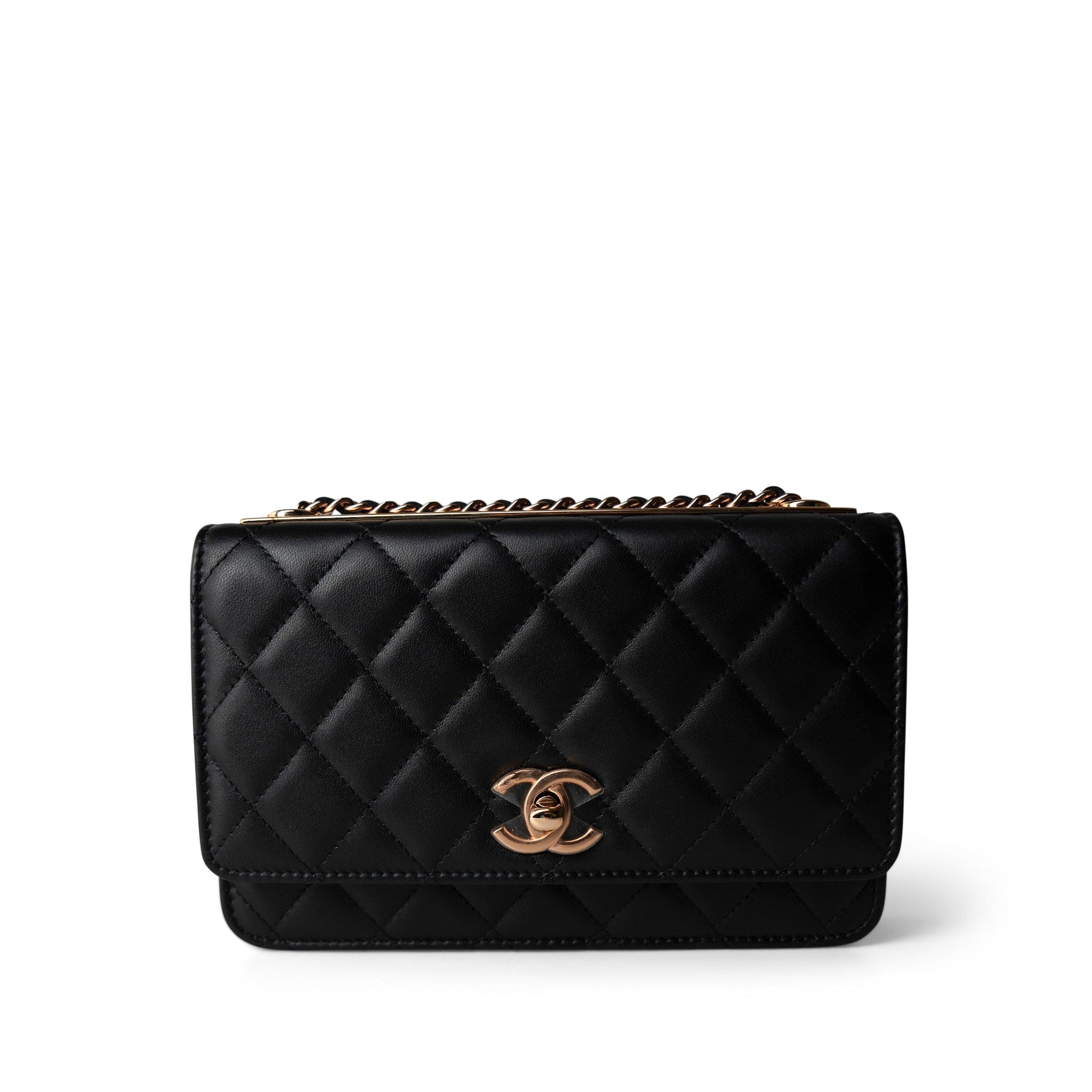 CHANEL Wallet Black Black 22C WOC Trendy CC Rose Gold Hardware -Knockoff
