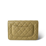 CHANEL Wallet Green Green Yellow Moss Caviar Quilted Wallet on Chain WOC Light Gold Hardware -Knockoff
