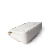 CHANEL White Lambskin Quilted Medium Classic Flap Gold Hardware -Knockoff
