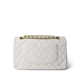 CHANEL White Lambskin Quilted Medium Classic Flap Gold Hardware -Knockoff
