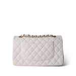 CHANEL White White Caviar Quilted Classic Flap Medium Light Gold Hardware -Knockoff
