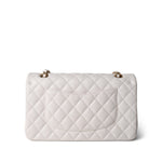 CHANEL White White Caviar Quilted Medium Classic Flap Light Gold Hardware -Knockoff
