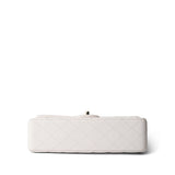 CHANEL White White Caviar Quilted Medium Classic Flap Light Gold Hardware -Knockoff
