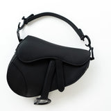 Christian Dior Handbag Black Dior Mini Ultramatte Black Saddle Bag Grained Calfskin Leather -Knockoff
