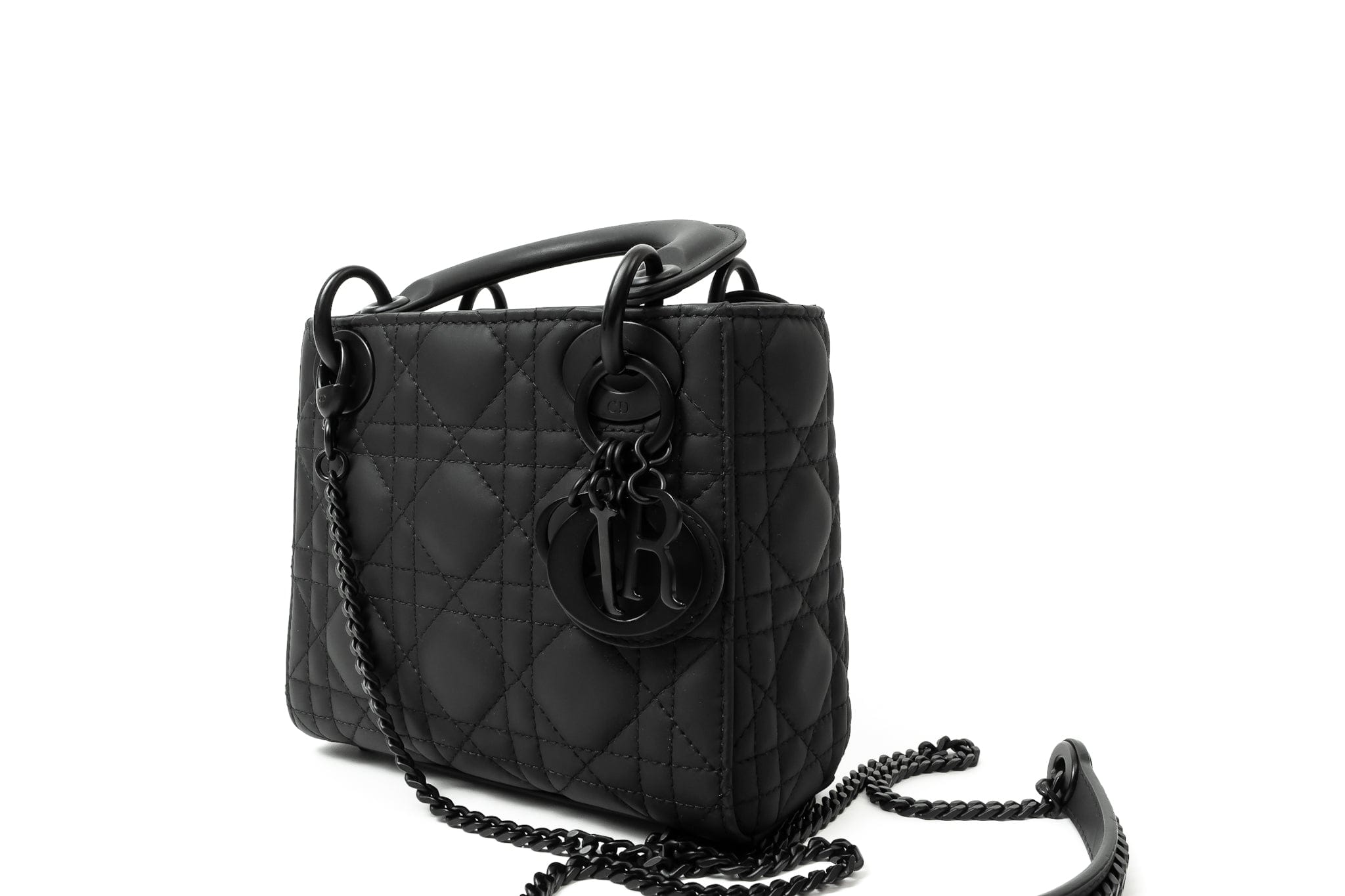 Christian Dior Handbag Christian Dior Matte Black Lady Dior Mini -Knockoff
